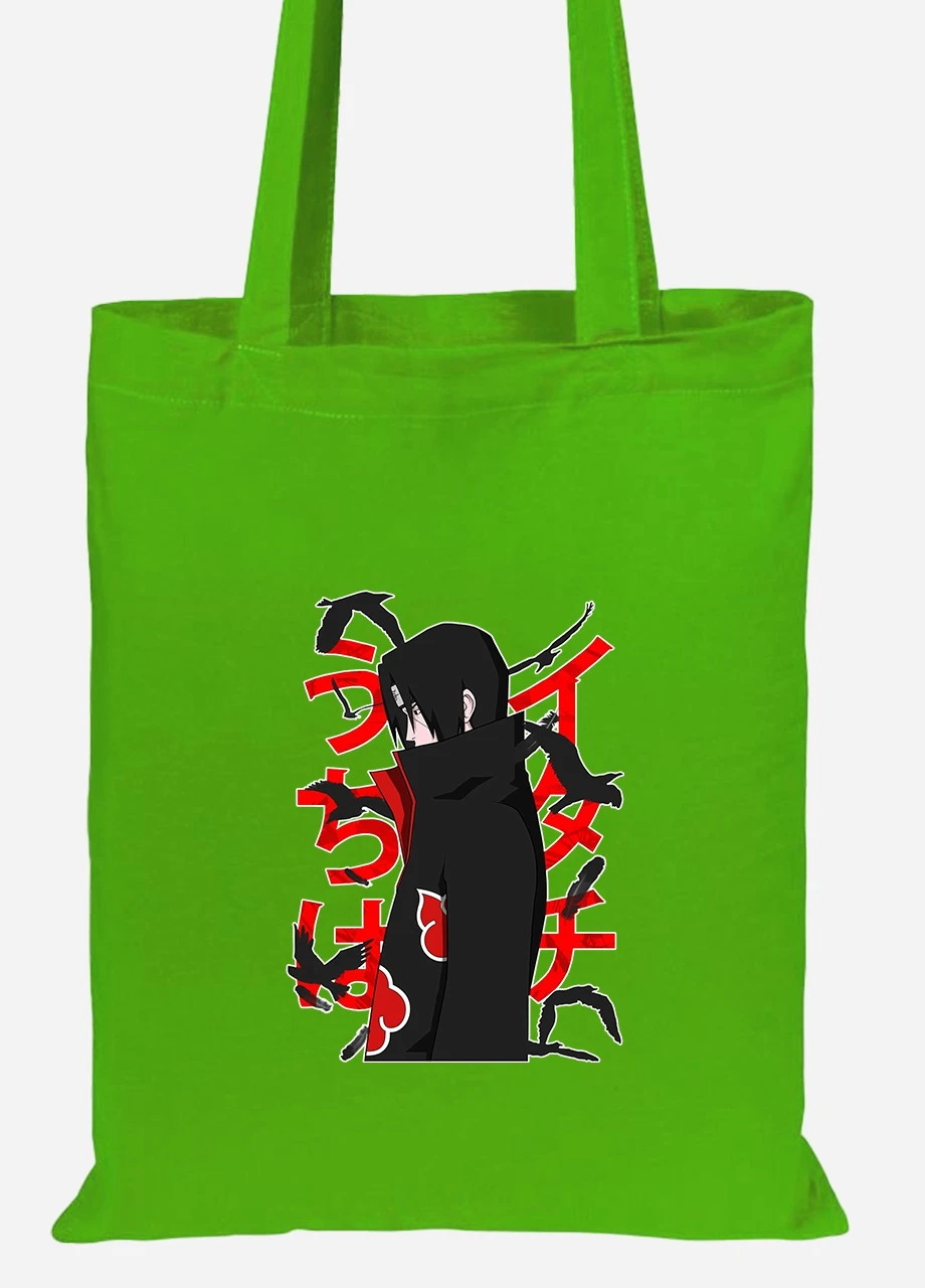 Еко-сумка шоппер Ітачі Учіха (Itachi Uchiha) (92102-2817-LM) салатова MobiPrint Lite (256923141)