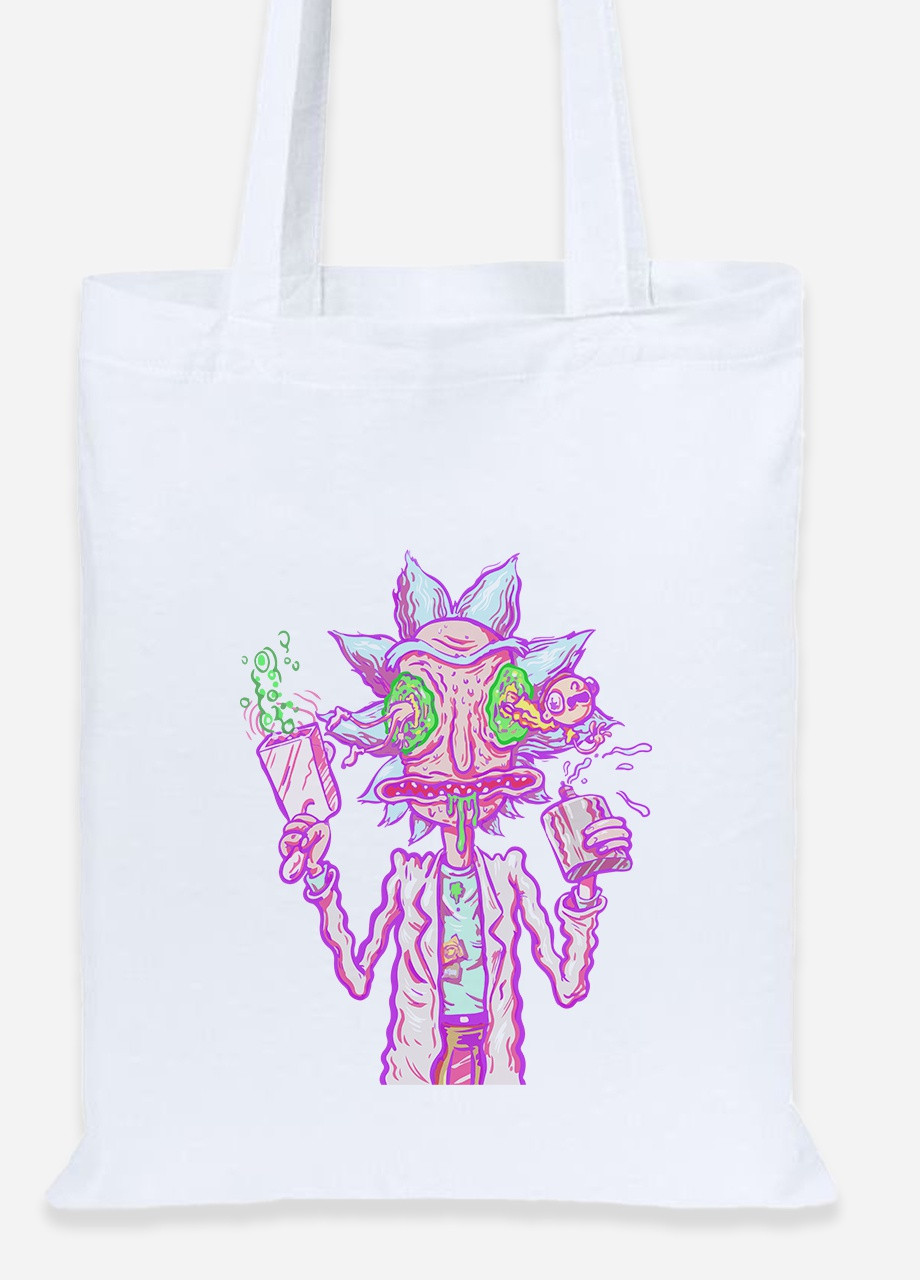 Еко-сумка шоппер Рік Санчез Рік та Морті (Rick Sanchez Rick and Morty) (92102-2944) біла MobiPrint Lite (256921186)