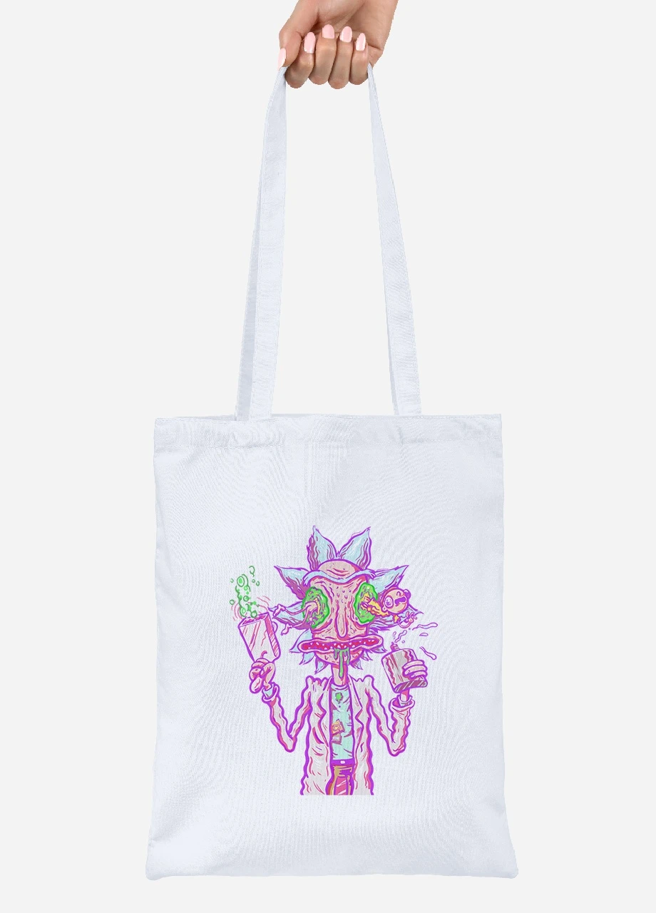 Еко-сумка шоппер Рік Санчез Рік та Морті (Rick Sanchez Rick and Morty) (92102-2944) біла MobiPrint Lite (256921186)