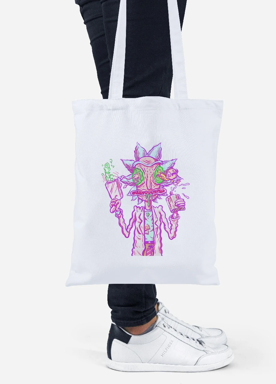 Еко-сумка шоппер Рік Санчез Рік та Морті (Rick Sanchez Rick and Morty) (92102-2944) біла MobiPrint Lite (256921186)