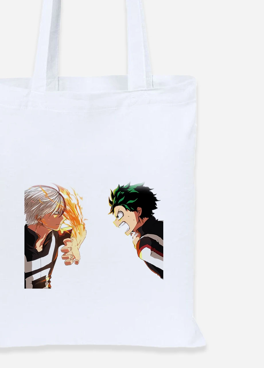 Эко сумка шопер Моя геройская академия (My Hero Academia) (92102-3060) белая MobiPrint Lite (256923547)