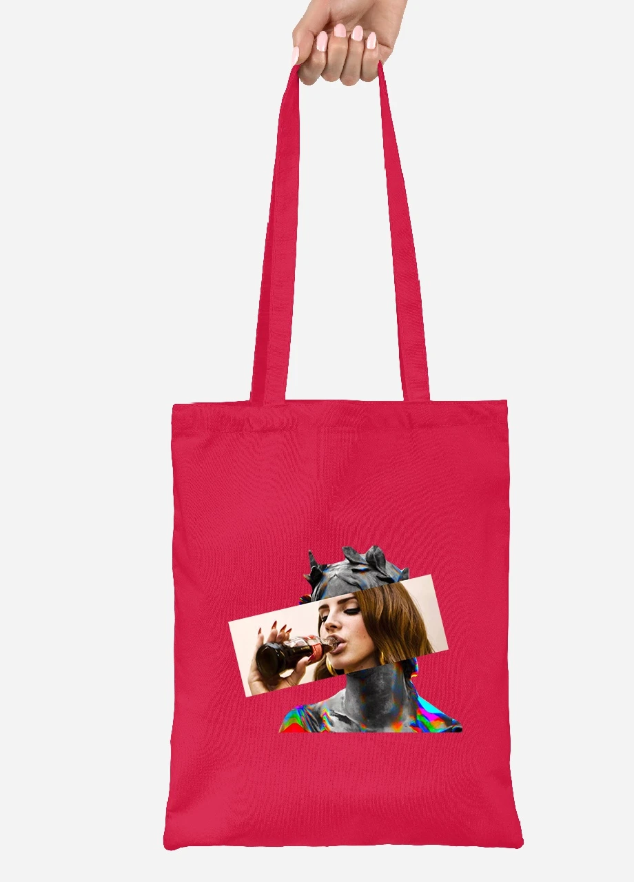 Эко сумка шопер Лана Дель Рей Ренессанс (Lana Del Rey Renaissance) (92102-1204-RD) красная MobiPrint Lite (256920175)