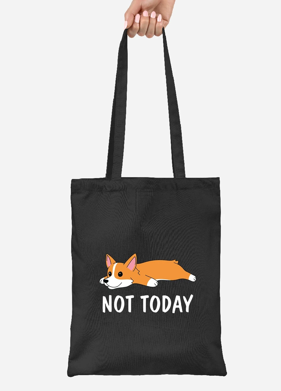 Еко-сумка шоппер Не сьогодні (Not Today) (92102-2019-BK) чорна MobiPrint Lite (256922163)