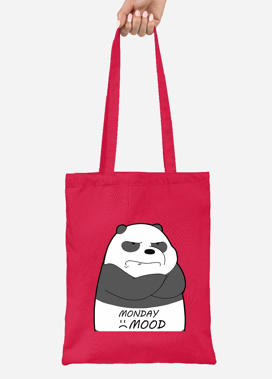 Эко сумка шопер Вся правда о медведях (We Bare Bears) (92102-2899-RD) красная MobiPrint Lite (256923006)