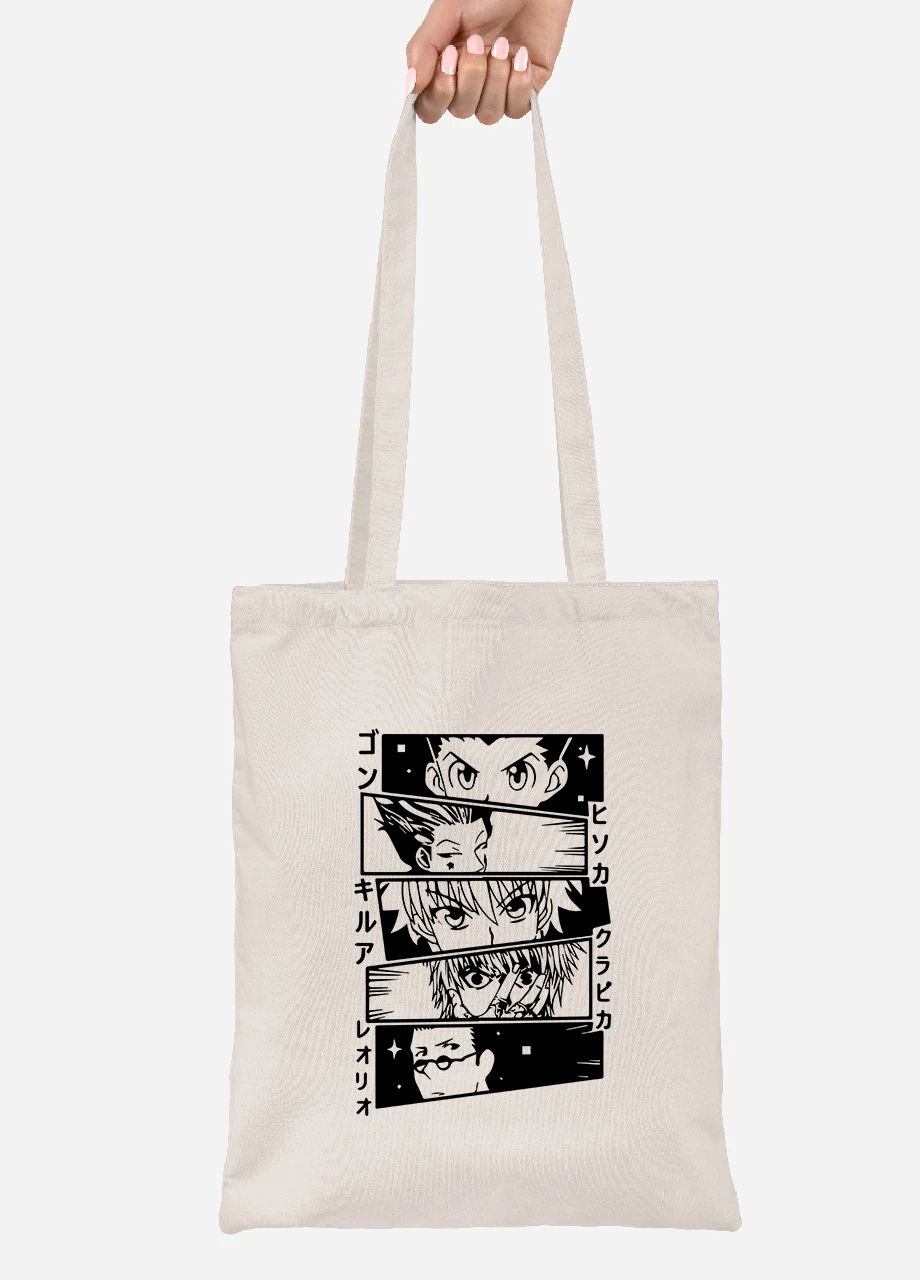 Эко сумка шопер Охотник на Охотник (Hunter X Hunter) (92102-3340-BG) бежевая MobiPrint Lite (256922350)