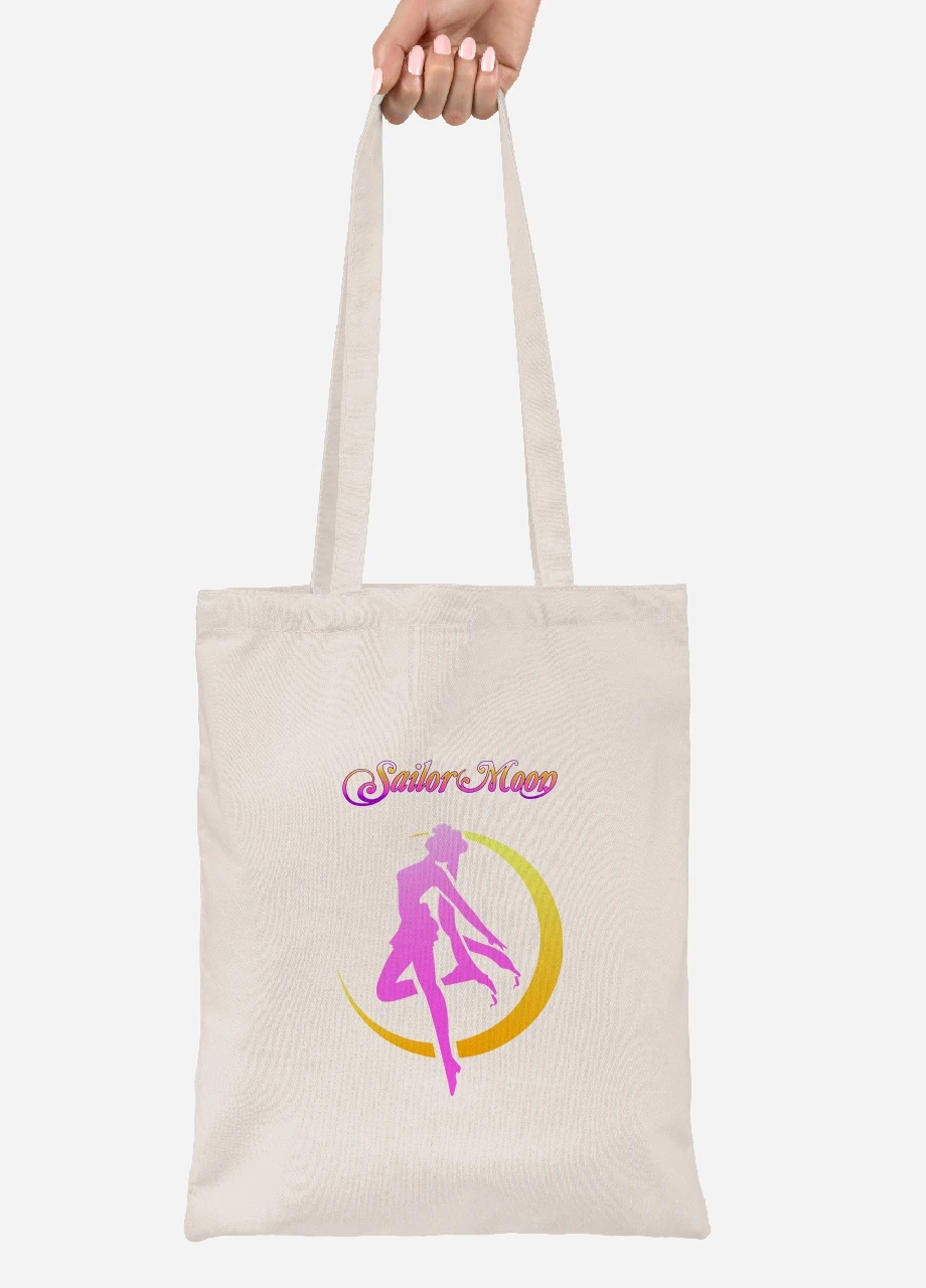Эко сумка шопер Сейлор Мун (Sailor Moon) (92102-2658-BG) бежевая MobiPrint Lite (256924484)