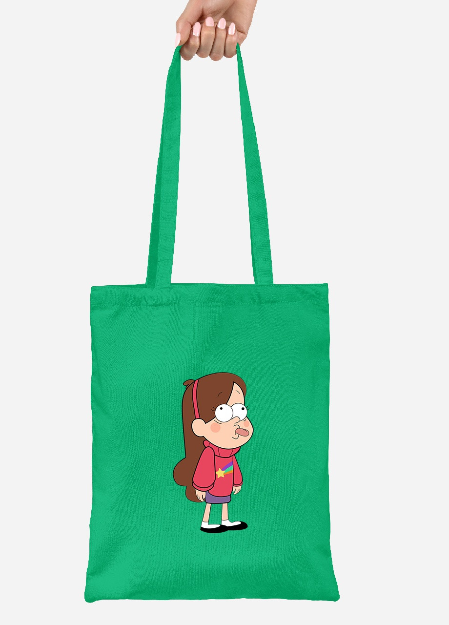 Еко-сумка шоппер Мейбл Пайнс Гравіті Фолз (Mabel Pines Gravity Falls) (92102-2625-KG) зелена MobiPrint Lite (256920676)