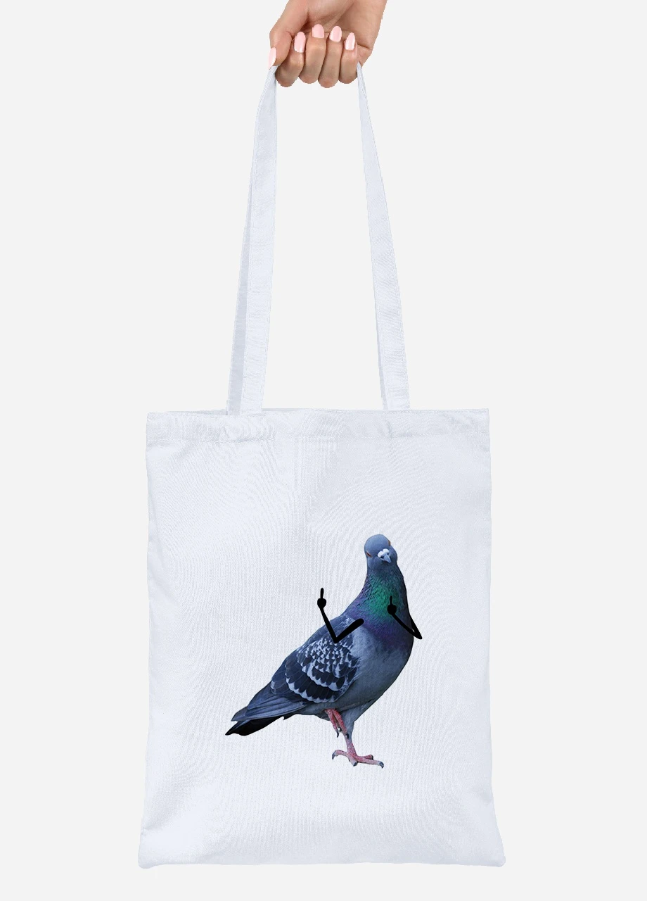 Эко сумка шопер Птицы SWAG (92102-1536) белая MobiPrint Lite (256920661)