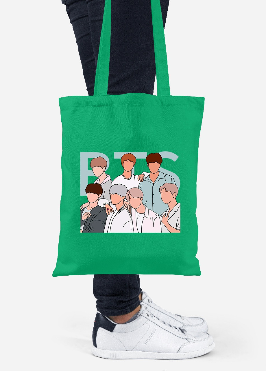 Еко-сумка шоппер БТС (BTS) (92102-3272-KG) зелена MobiPrint Lite (256922090)