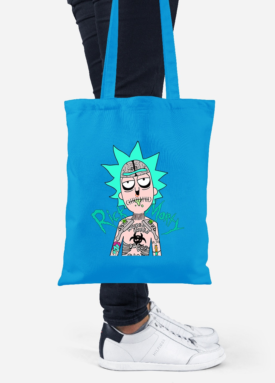 Еко-сумка шоппер Морті Сміт Рік та Морті (Morty Smith Rick and Morty) (92102-2930-BL) синя MobiPrint Lite (256924914)