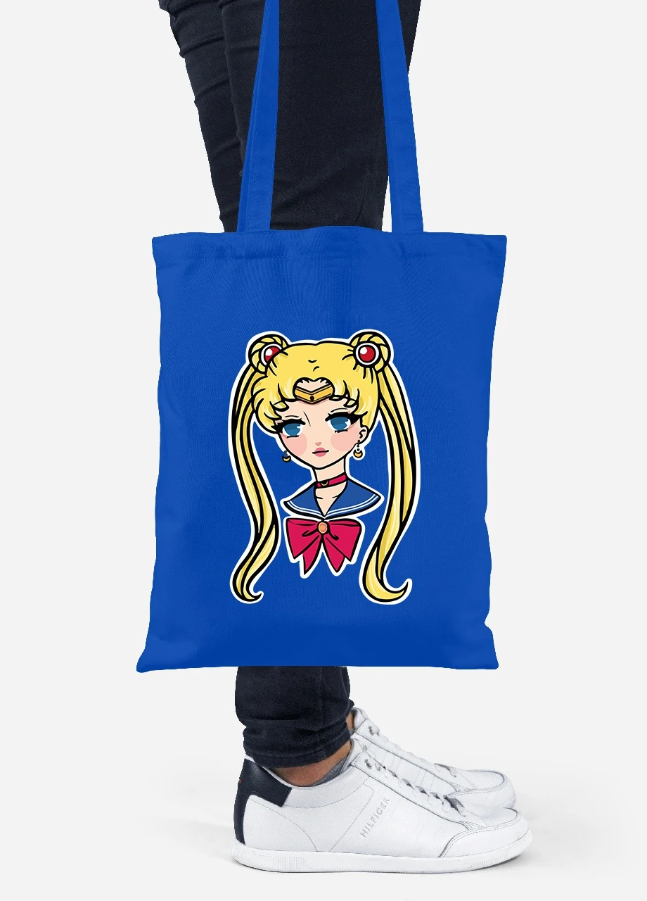 Эко сумка шопер Сейлор Мун (Sailor Moon) (92102-2926-SK) голубая MobiPrint Lite (256924016)