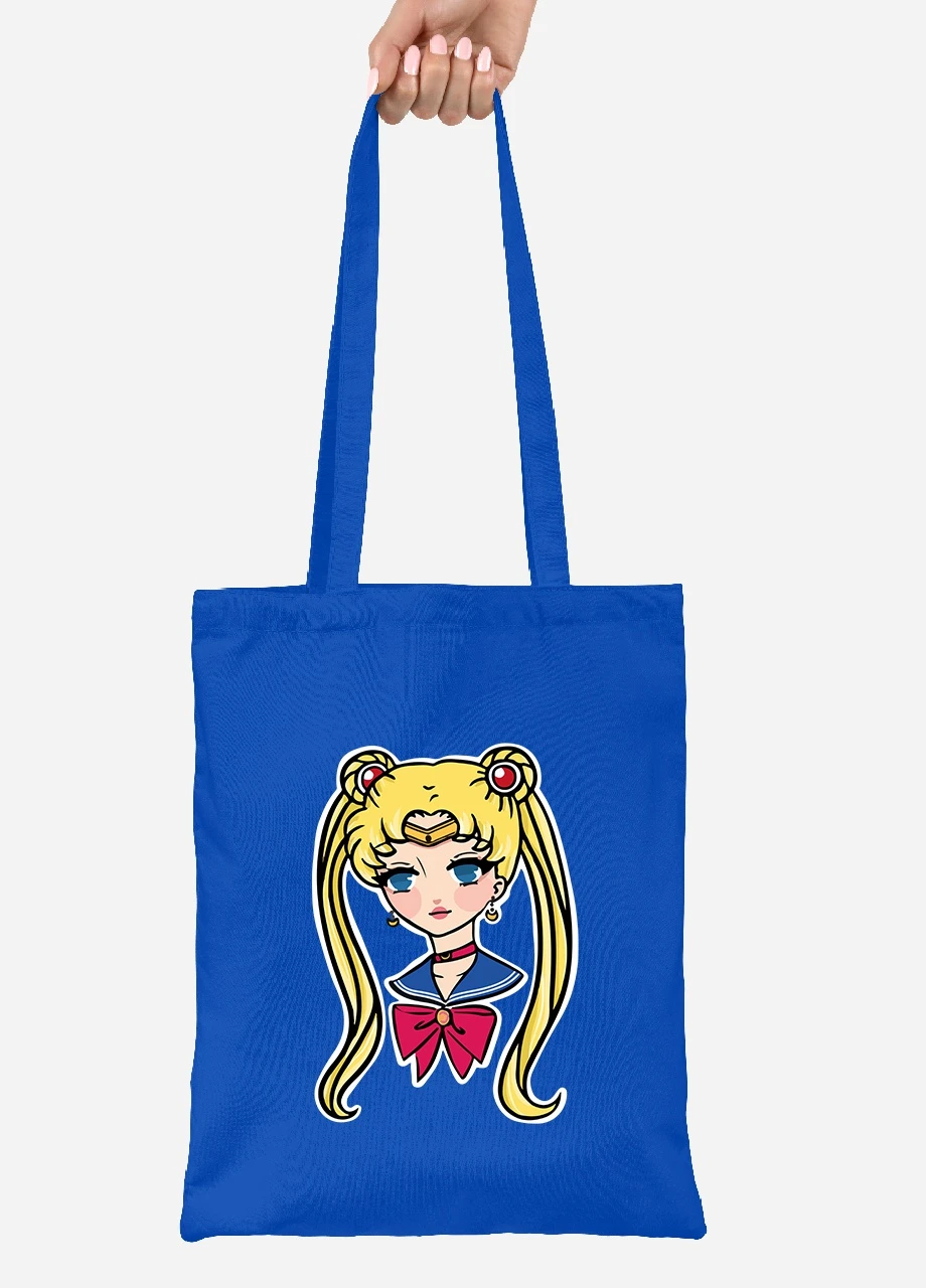 Эко сумка шопер Сейлор Мун (Sailor Moon) (92102-2926-SK) голубая MobiPrint Lite (256924016)