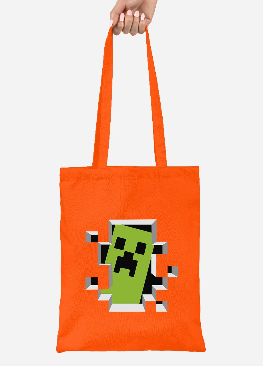 Эко сумка шопер Minecraft (92102-1709-OG) оранжевая MobiPrint Lite (256923335)