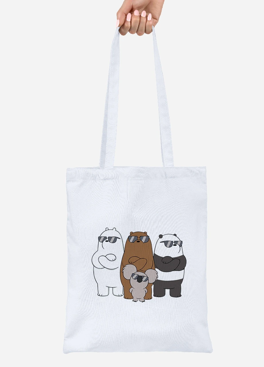 Еко-сумка шоппер Вся правда про ведмедів (We Bare Bears) (92102-2892) біла MobiPrint Lite (256921210)