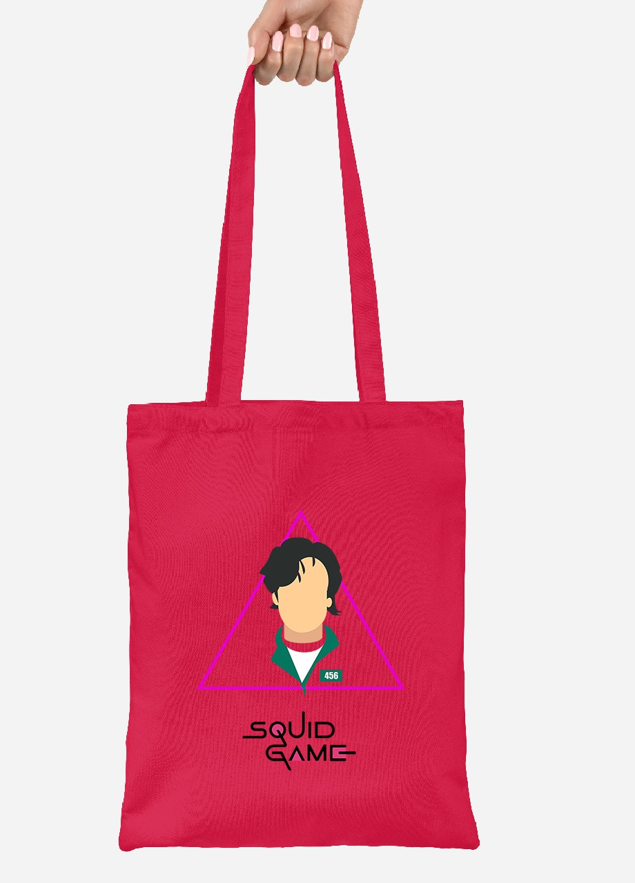 Эко сумка шопер Ли Чжунг-Чжае эс Сонг ги–хун Игра в кальмара (Squid Game) (92102-3356-RD) красная MobiPrint Lite (256924660)