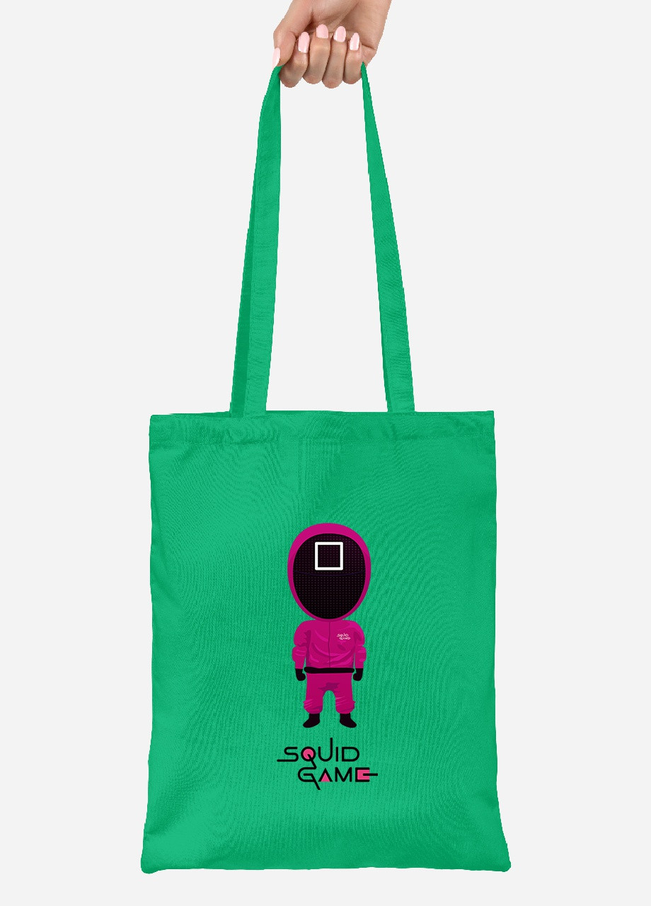 Эко сумка шопер Квадрат Офицер Игра в кальмара (Squid Game) (92102-3360-KG) зеленая MobiPrint Lite (256923982)