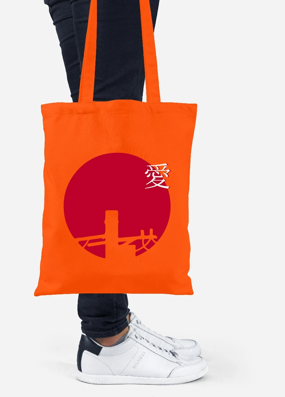Еко-сумка шоппер Японія (Japan art Minimalism) (92102-3333-OG) помаранчева MobiPrint Lite (256920516)