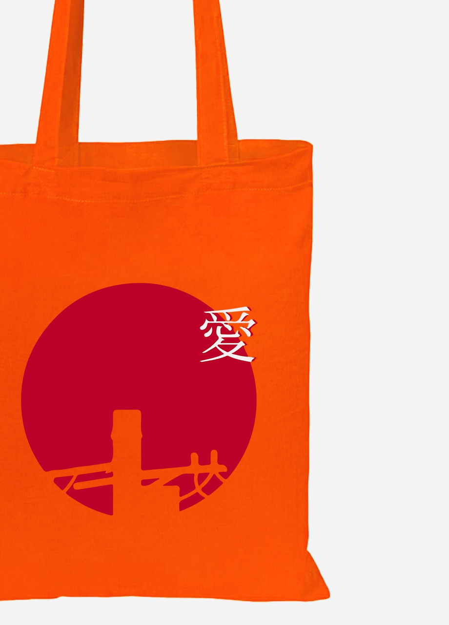 Еко-сумка шоппер Японія (Japan art Minimalism) (92102-3333-OG) помаранчева MobiPrint lite (256920516)