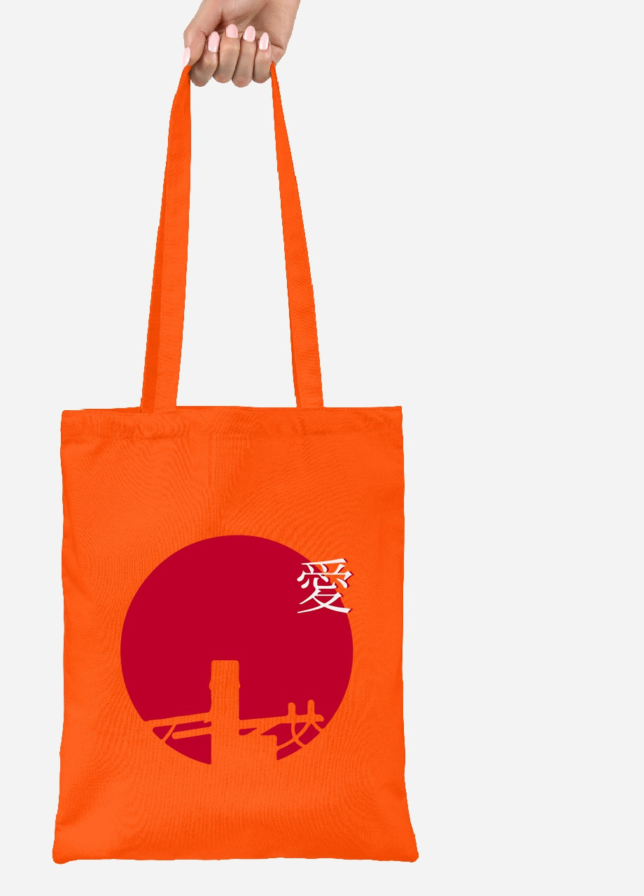 Еко-сумка шоппер Японія (Japan art Minimalism) (92102-3333-OG) помаранчева MobiPrint lite (256920516)