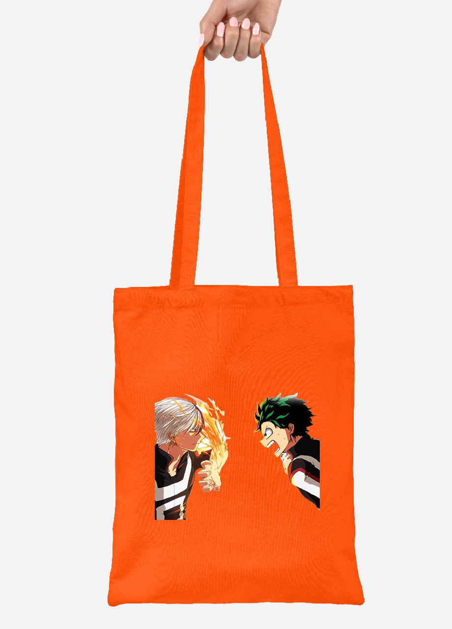 Эко сумка шопер Моя геройская академия (My Hero Academia) (92102-3060-OG) оранжевая MobiPrint lite (256920700)
