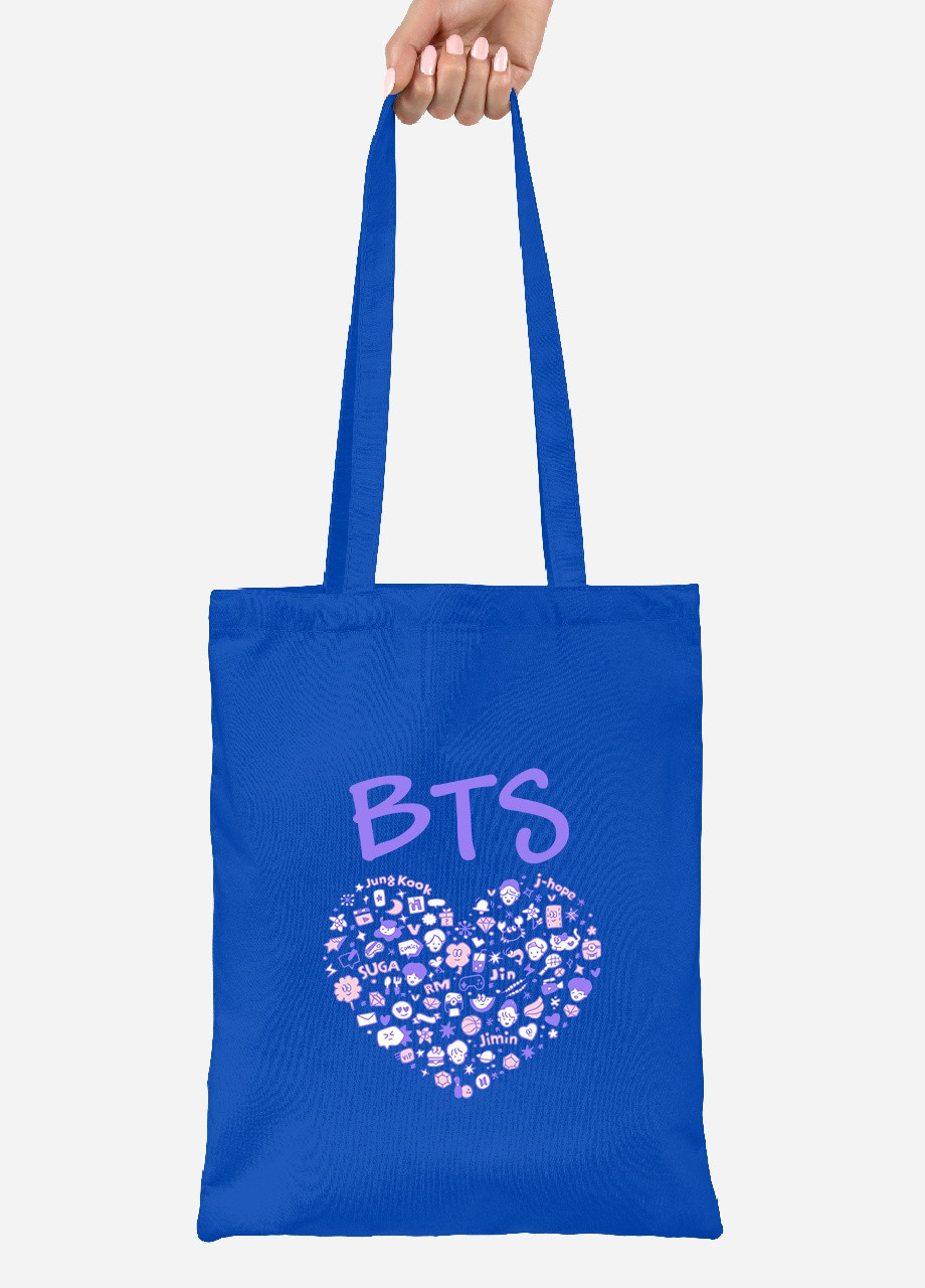 Еко-сумка шоппер БТС (BTS) (92102-3268-SK) голуба MobiPrint Lite (256923342)