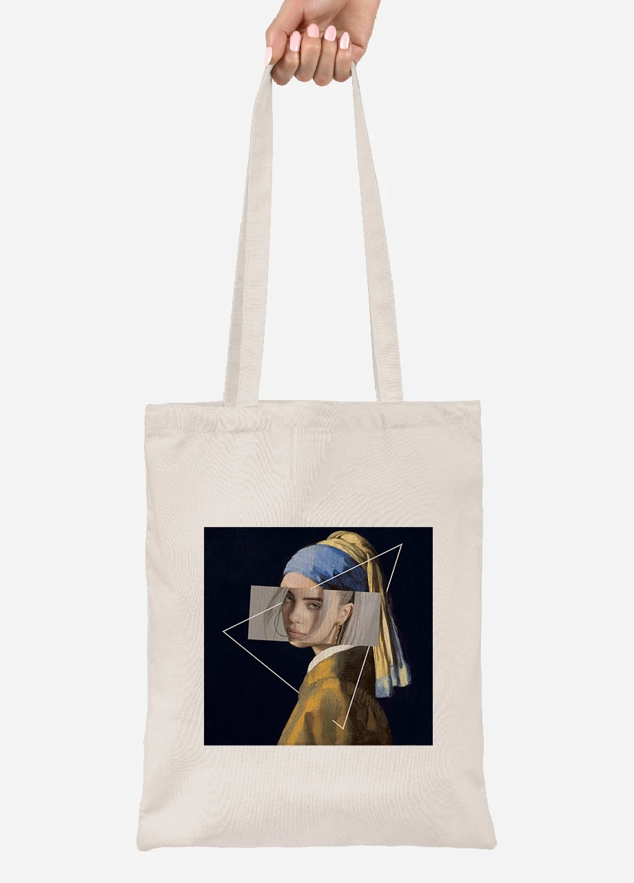 Еко-сумка шоппер Біллі Айліш Ренесанс (Billie Eilish Renaissance) (92102-1206-BG) бежева MobiPrint Lite (256924221)