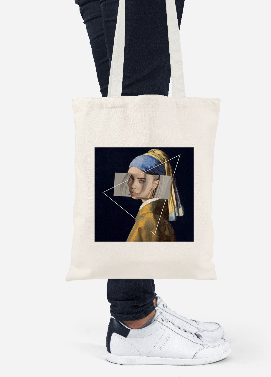 Еко-сумка шоппер Біллі Айліш Ренесанс (Billie Eilish Renaissance) (92102-1206-BG) бежева MobiPrint Lite (256924221)