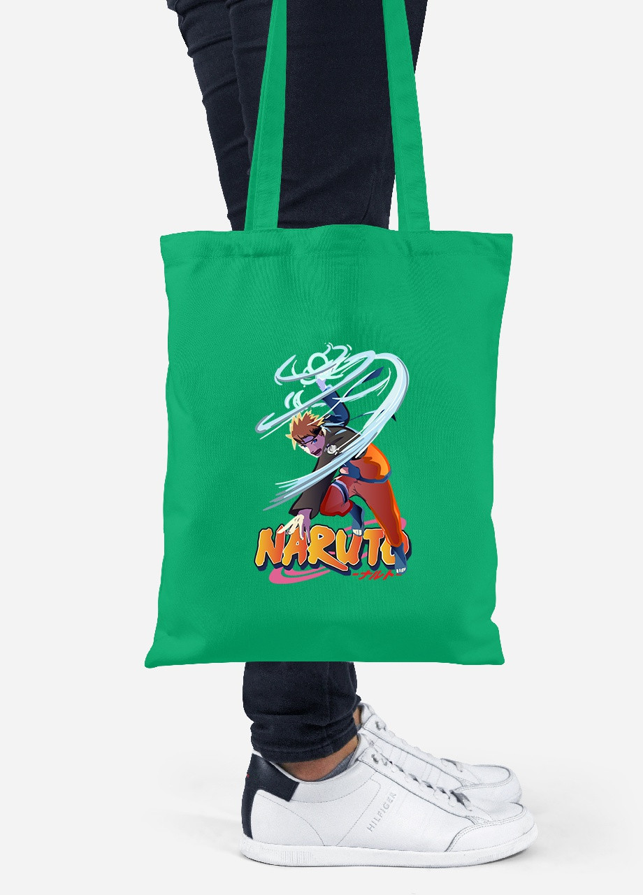 Еко-сумка шоппер Наруто Узумакі (Naruto Uzumaki) (92102-2814-KG) зелена MobiPrint lite (256922330)