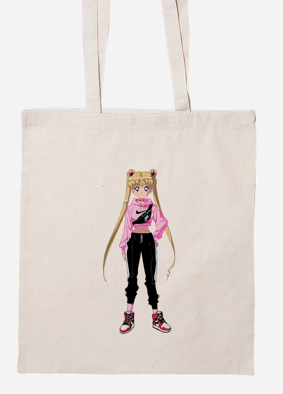 Еко-сумка шоппер Сейлор Мун (Sailor Moon) (92102-2927-BG) бежева MobiPrint Lite (256924653)