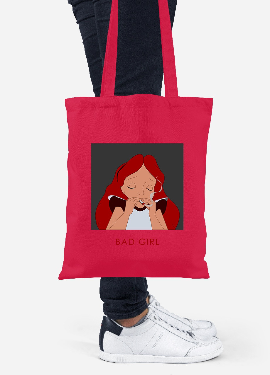 Еко-сумка шоппер Аліса погана дівчинка (92102-1441-RD) червона MobiPrint Lite (256923713)
