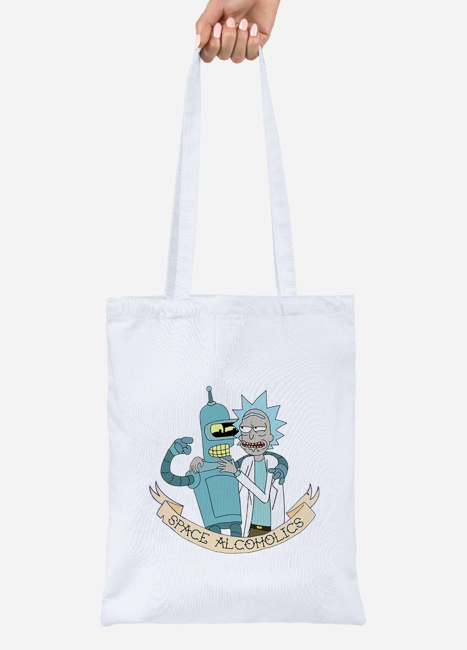 Еко-сумка шоппер Рік Санчез Рік та Морті (Rick Sanchez Rick and Morty) (92102-2943) біла MobiPrint Lite (256924365)