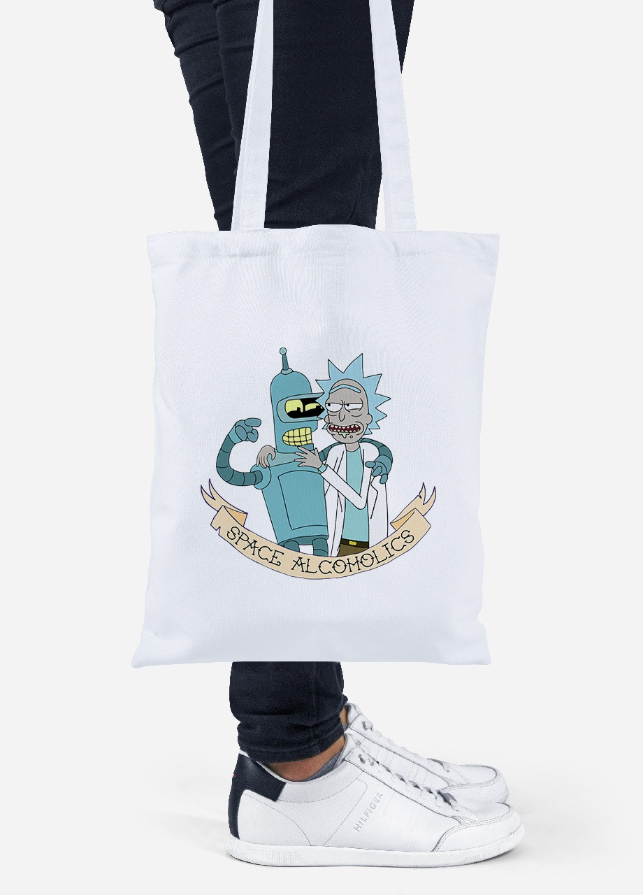 Еко-сумка шоппер Рік Санчез Рік та Морті (Rick Sanchez Rick and Morty) (92102-2943) біла MobiPrint Lite (256924365)