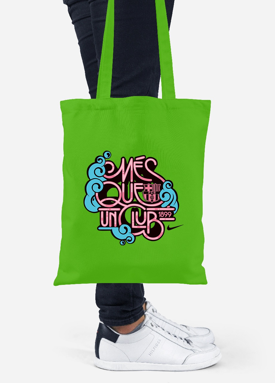 Еко-сумка шоппер Футбольний арт (92102-2035-LM) салатова MobiPrint Lite (256922232)