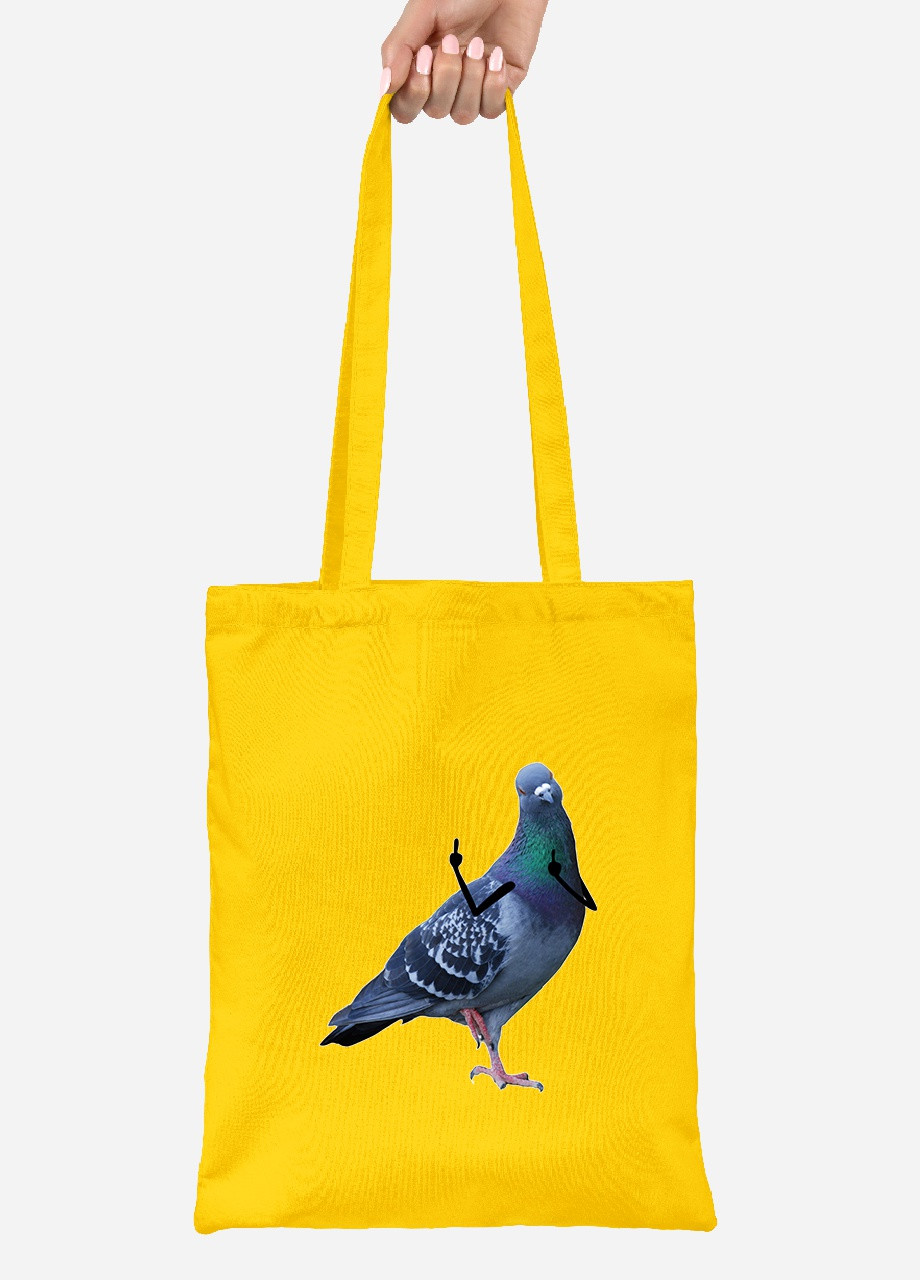 Еко-сумка шоппер Птахи SWAG (92102-1536-SY) жовта MobiPrint Lite (256922642)