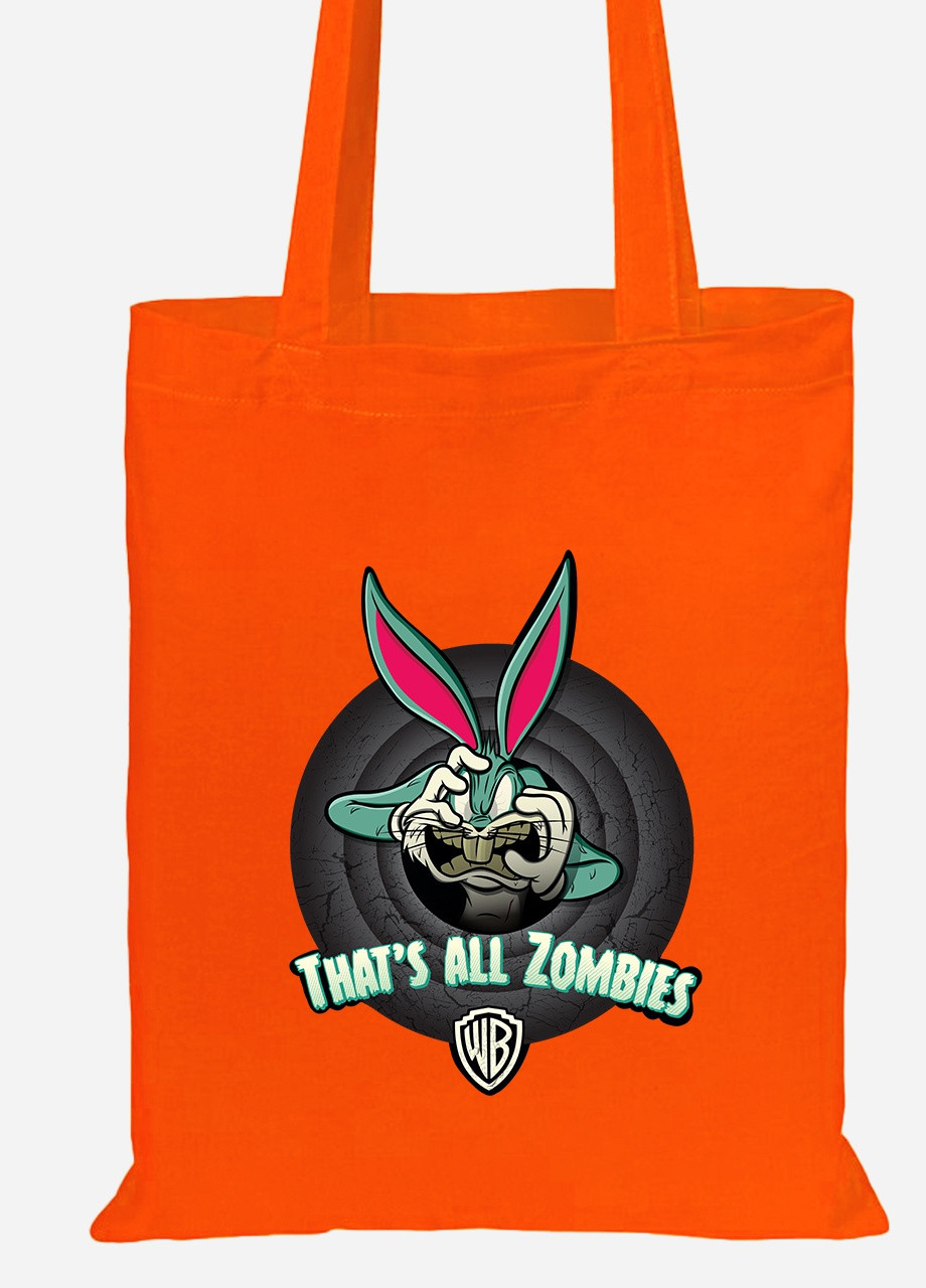 Еко-сумка шоппер Багз Банні Луні Тюнз (Bugs Bunny Looney Tunes) (92102-2882-OG) помаранчева MobiPrint Lite (256924068)
