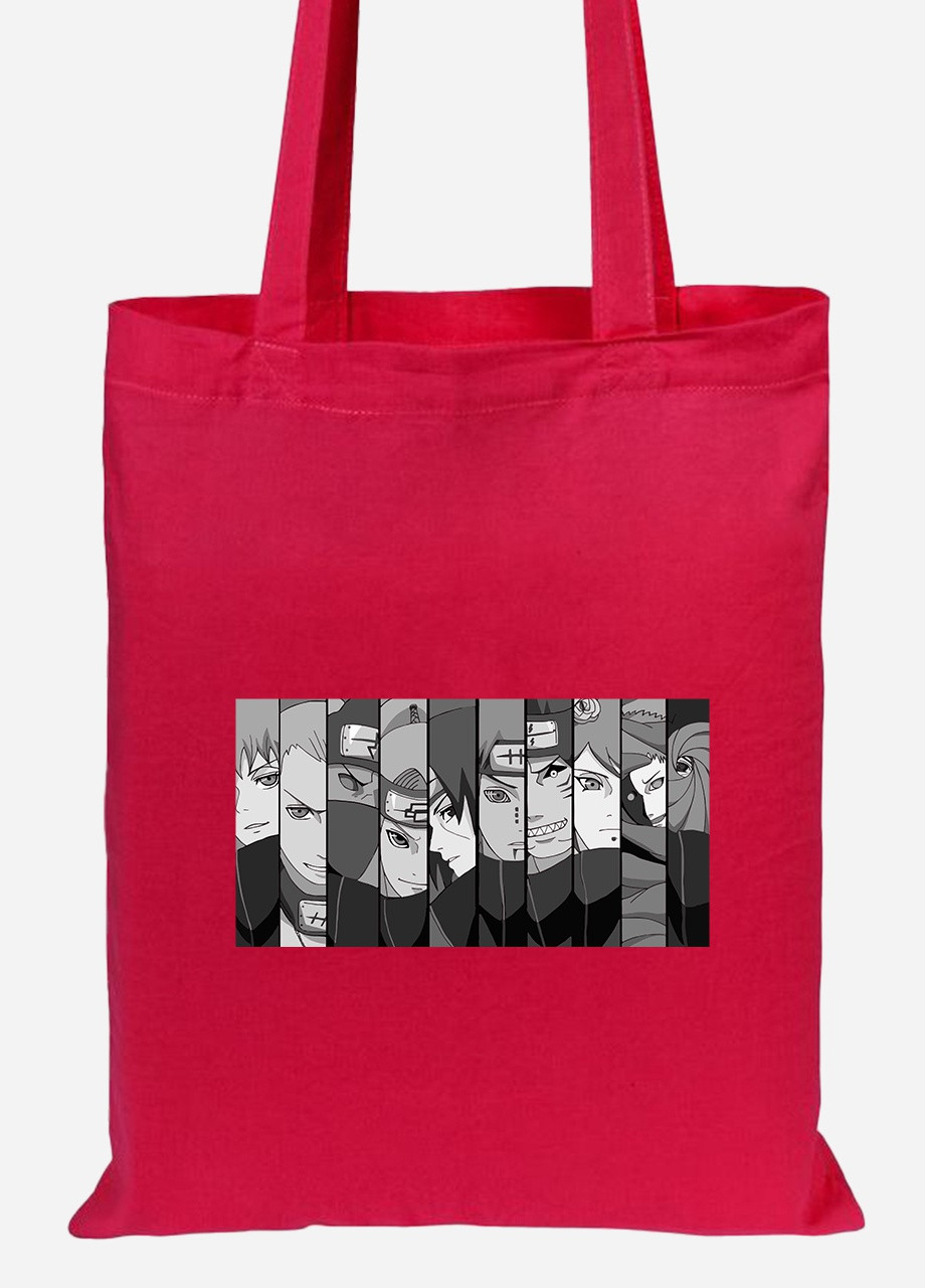 Эко сумка шопер Наруто (Naruto) (92102-3047-RD) красная MobiPrint Lite (256924427)