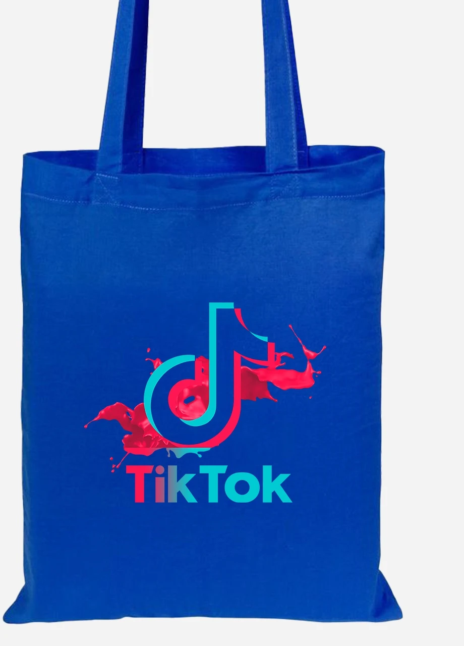 Эко сумка шопер Tik Tok (92102-1943-SK) голубая MobiPrint Lite (256922292)