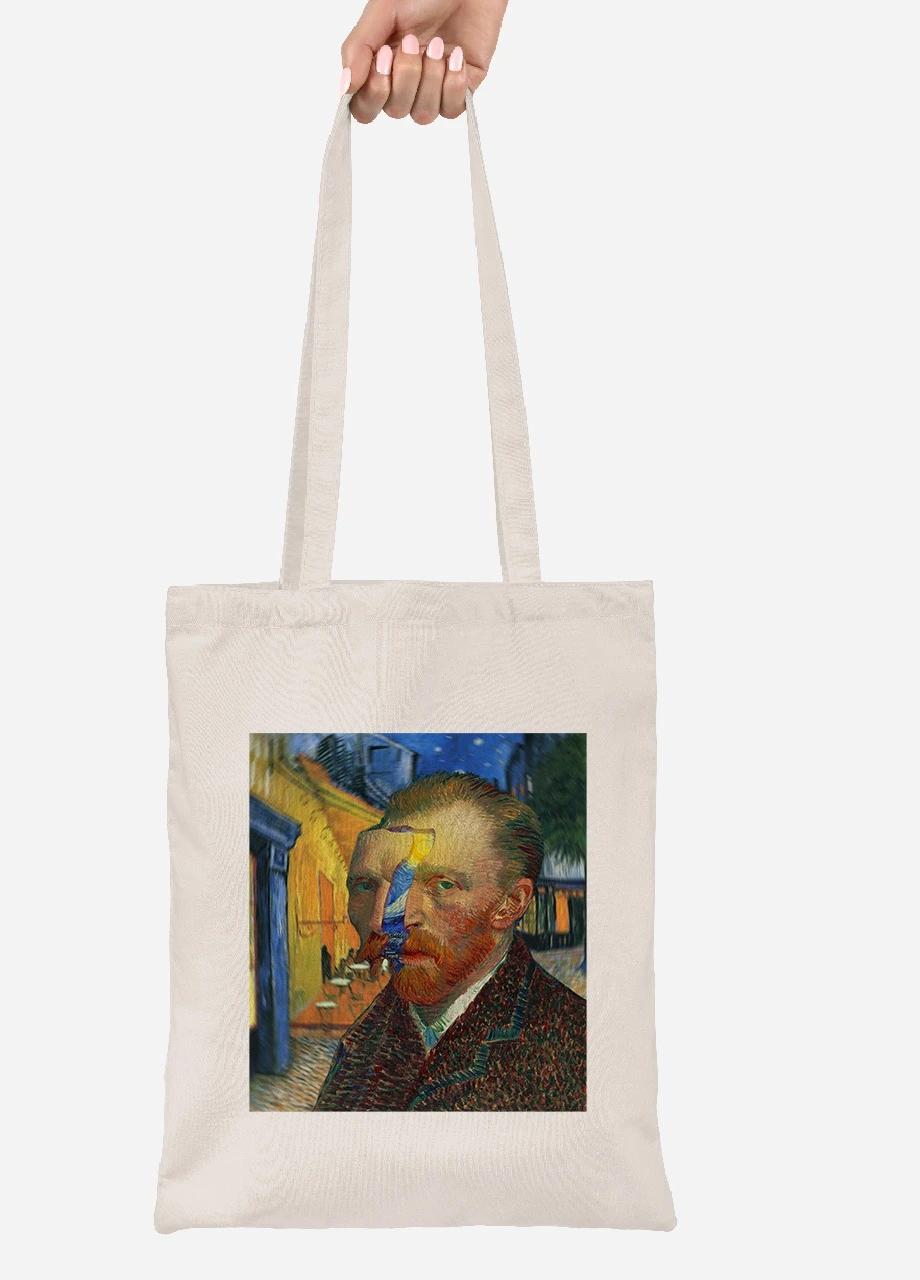 Еко-сумка шоппер Вінсент Ван Гог (Vincent van Gogh) (92102-2968-BG) бежева MobiPrint Lite (256924143)