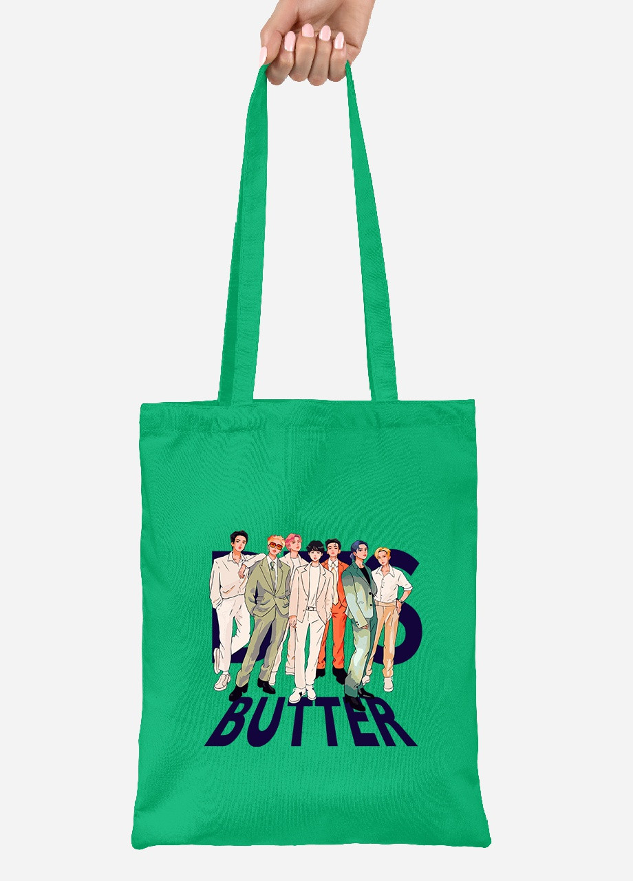 Еко-сумка шоппер БТС (BTS) (92102-3271-KG) зелена MobiPrint Lite (256924433)