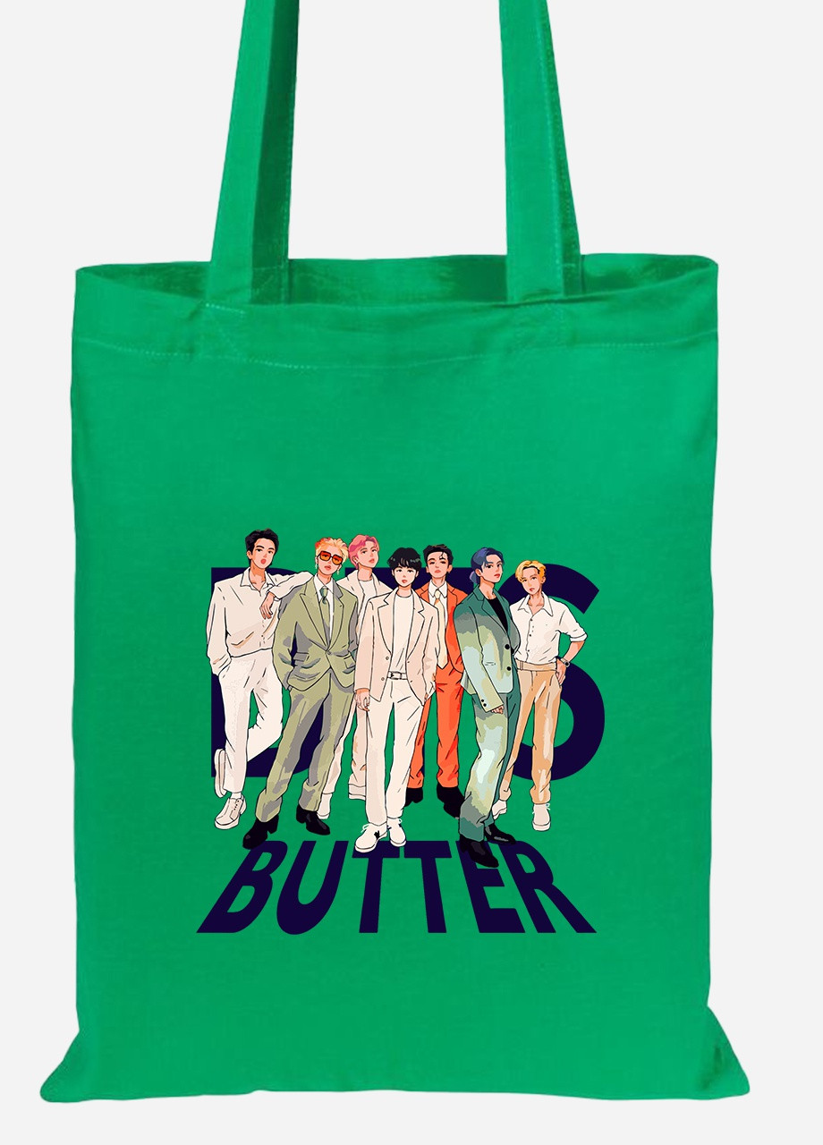 Еко-сумка шоппер БТС (BTS) (92102-3271-KG) зелена MobiPrint Lite (256924433)