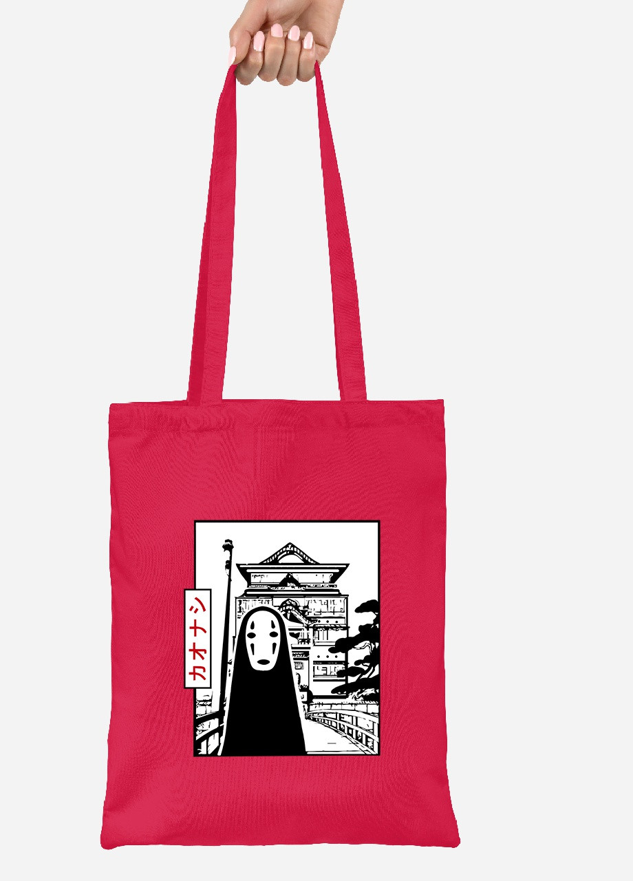 Еко-сумка шоппер Безликий Бог Каонасі Віднесені привидами (Spirited Away) (92102-2648-RD) червона MobiPrint Lite (256923803)