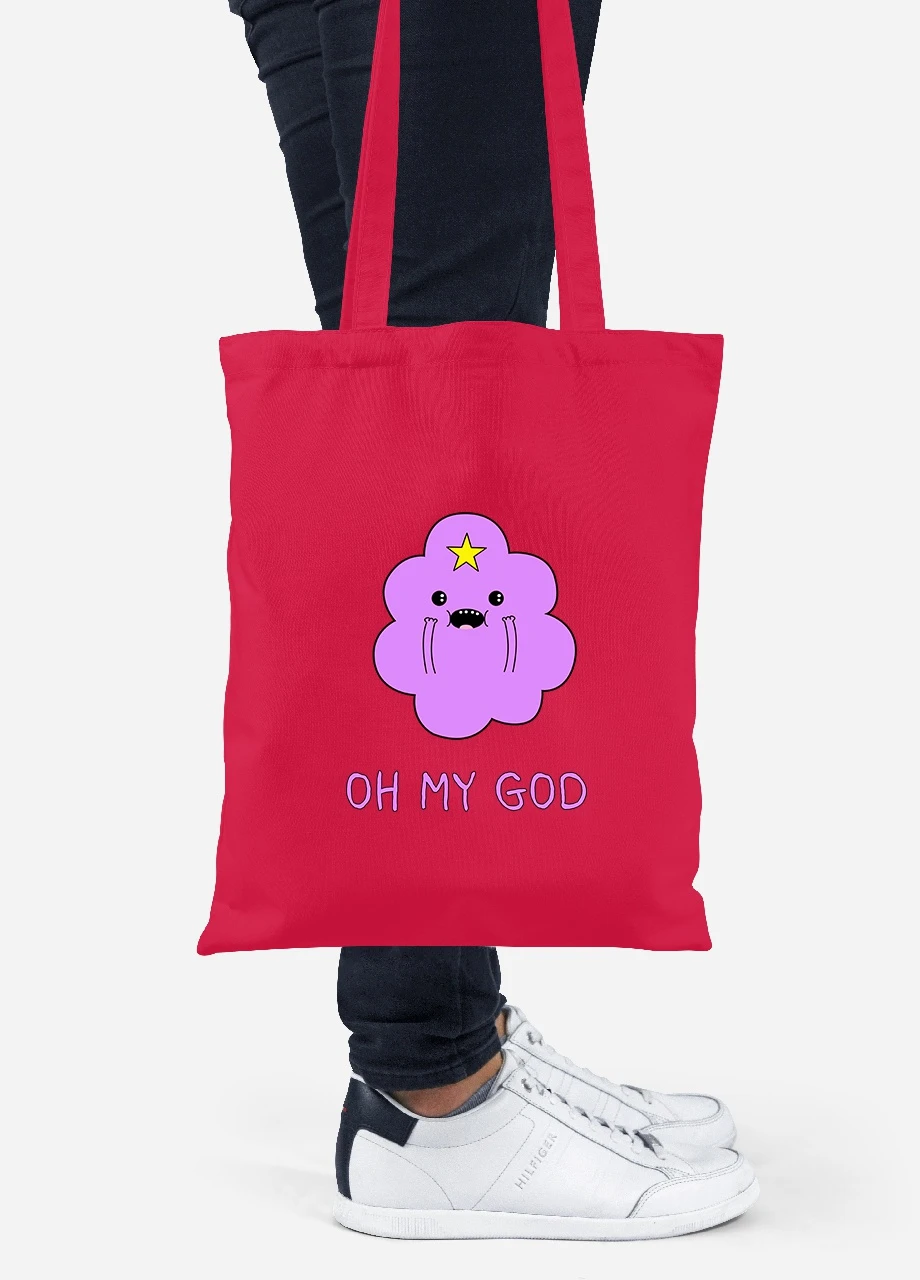Эко сумка шопер Принцесса пупырка (Lumpy Space Princess) (92102-1575-RD) красная MobiPrint Lite (256923508)