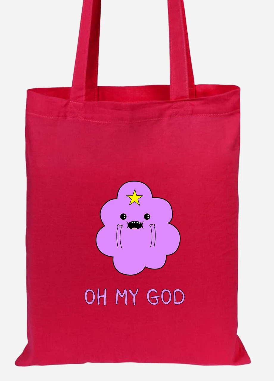 Эко сумка шопер Принцесса пупырка (Lumpy Space Princess) (92102-1575-RD) красная MobiPrint Lite (256923508)
