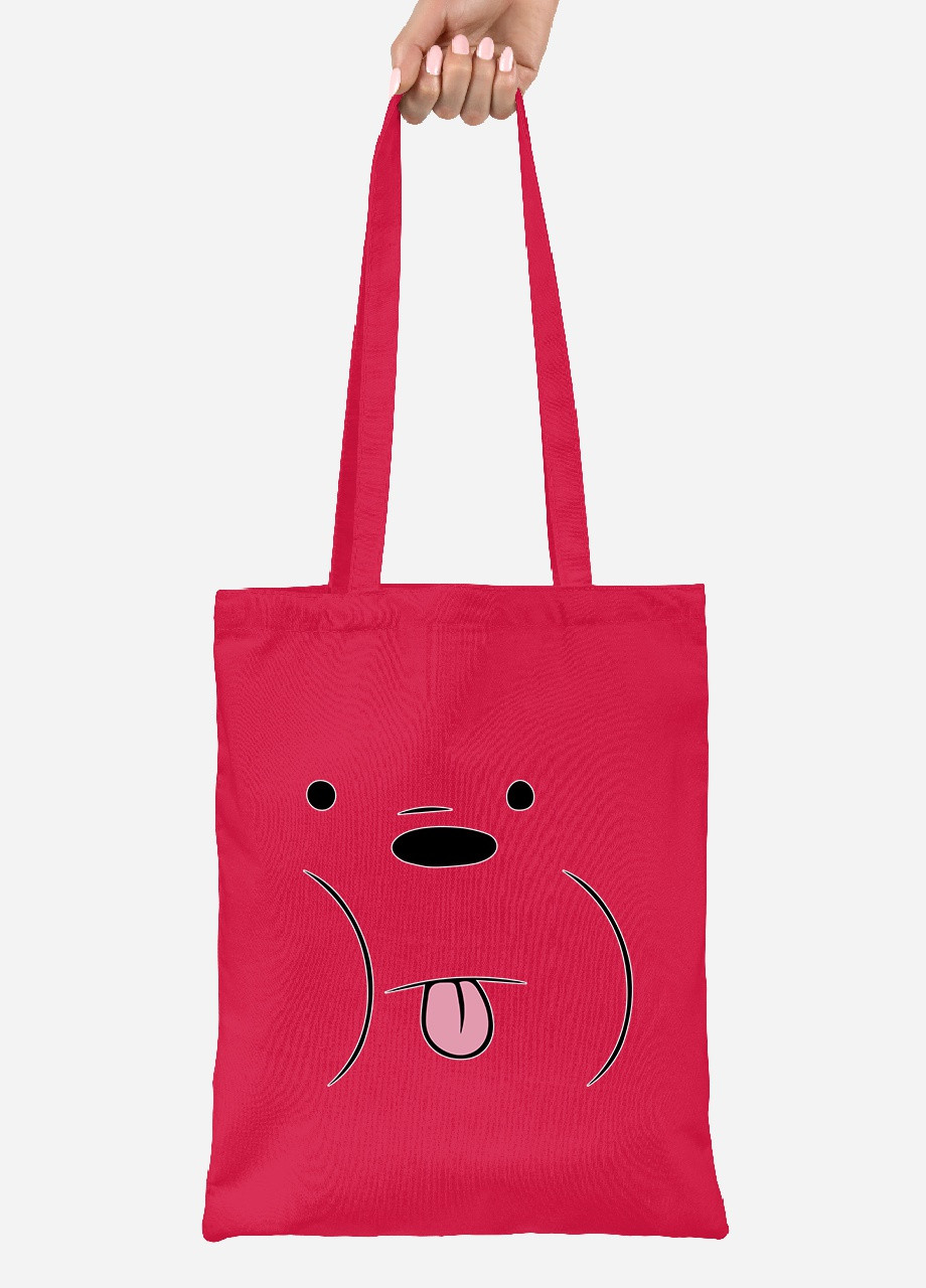 Еко-сумка шоппер Білий ведмідь Вся правда про ведмедів (We Bare Bears) (92102-2662-RD) червона MobiPrint Lite (256924809)