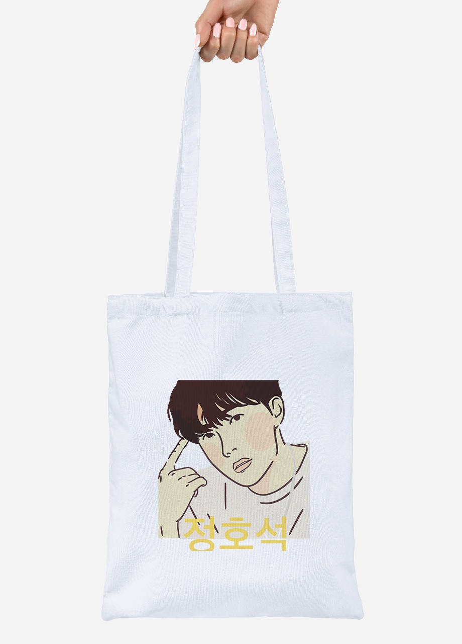 Еко-сумка шоппер Чон Хосок БТС (Jung Ho-seok BTS) (92102-3258) біла MobiPrint Lite (256922785)