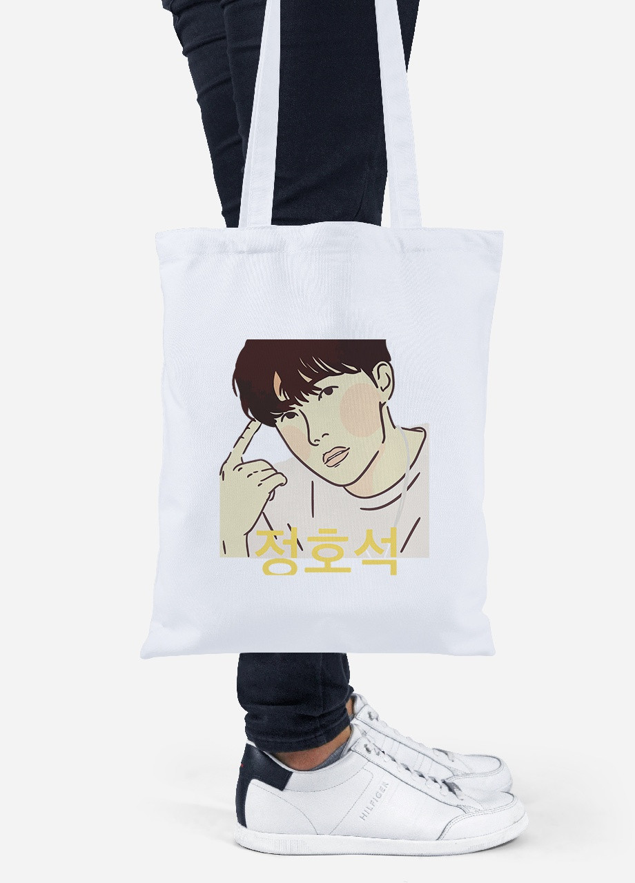Еко-сумка шоппер Чон Хосок БТС (Jung Ho-seok BTS) (92102-3258) біла MobiPrint Lite (256922785)