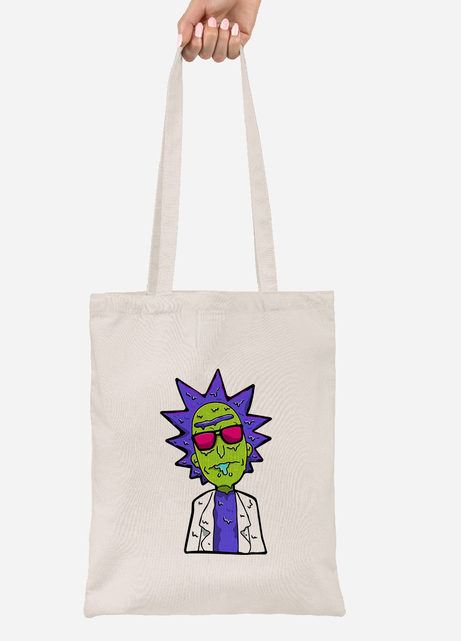 Еко-сумка шоппер Рік Санчез та Морті Сміт Рік та Морті (Rick and Morty) (92102-2934-BG) бежева MobiPrint Lite (256920916)