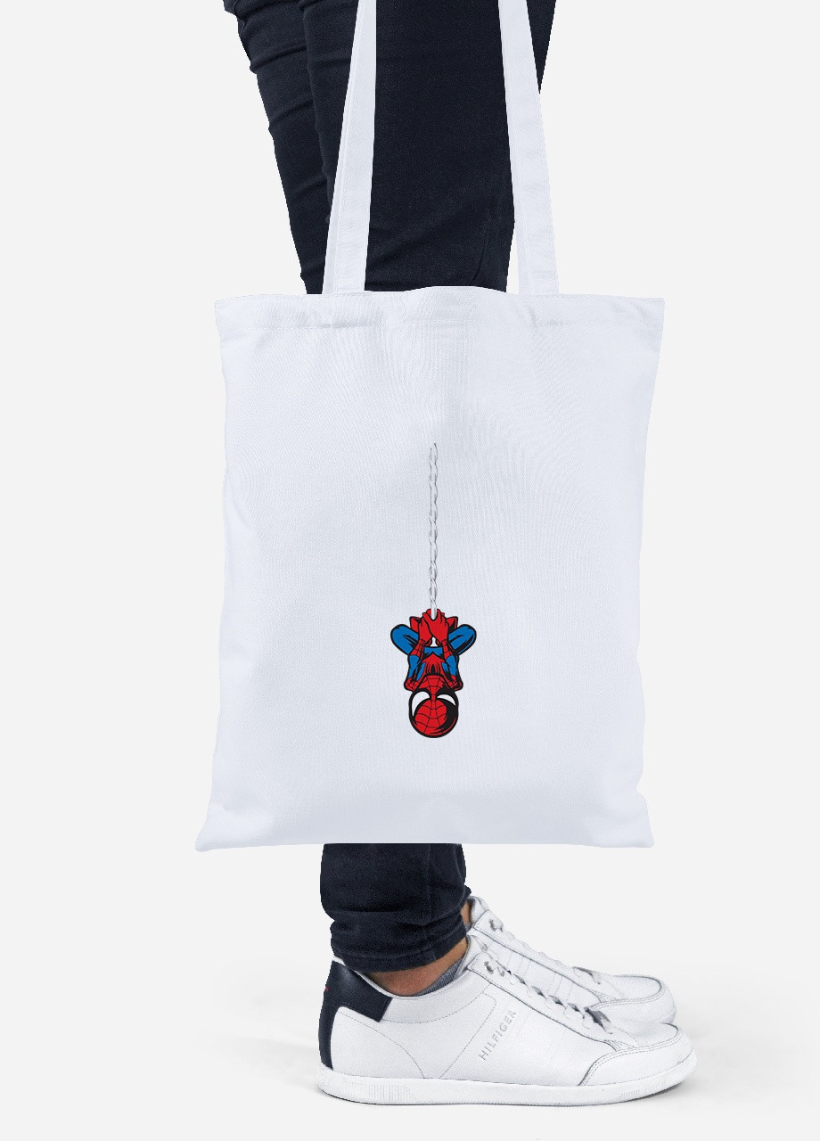Еко-сумка шоппер Людина павук Марвел (Spiderman Marvel) (92102-1494) біла MobiPrint Lite (256922058)