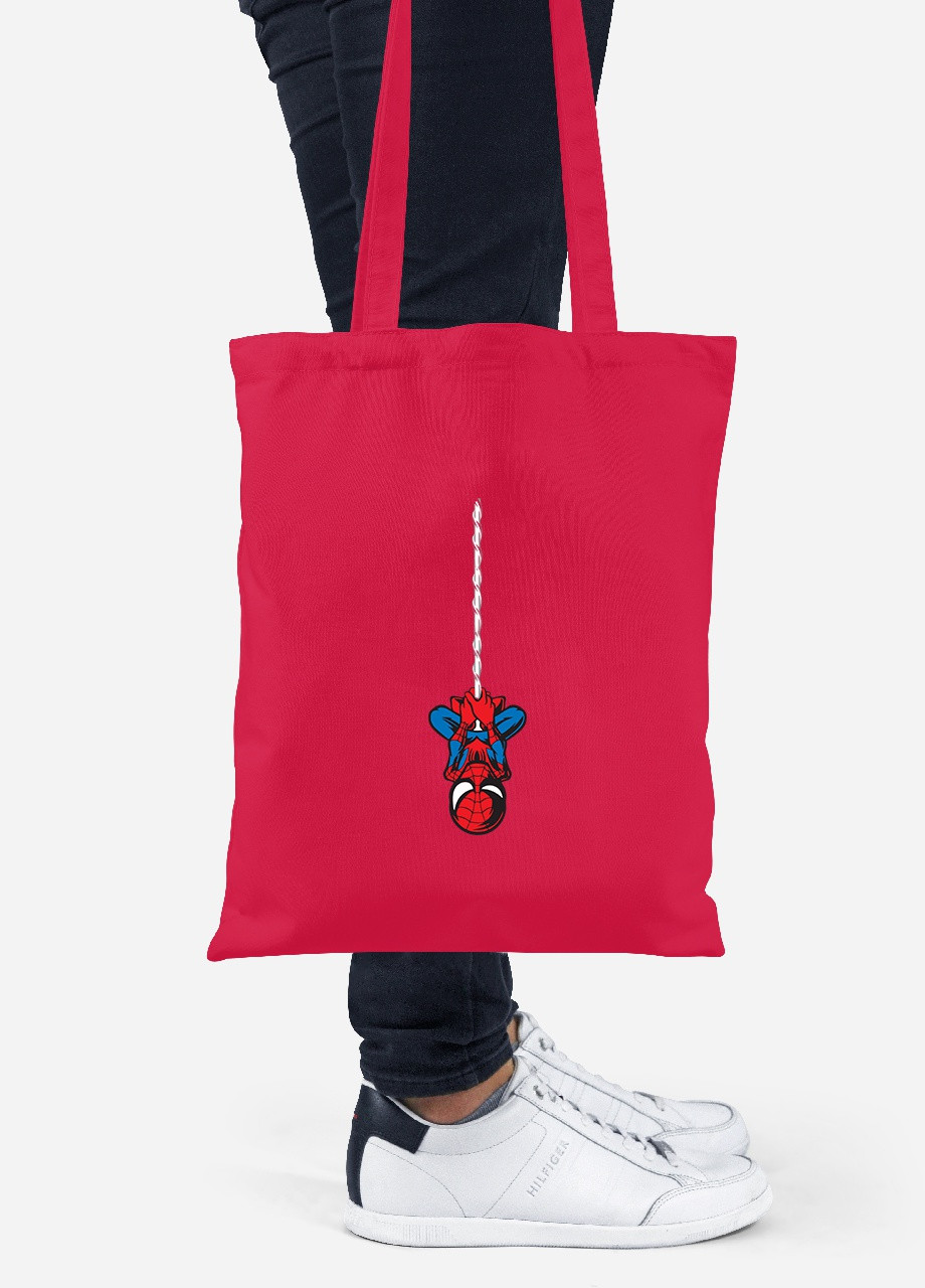 Еко-сумка шоппер Людина павук Марвел (Spiderman Marvel) (92102-1494-RD) червона MobiPrint Lite (256920503)
