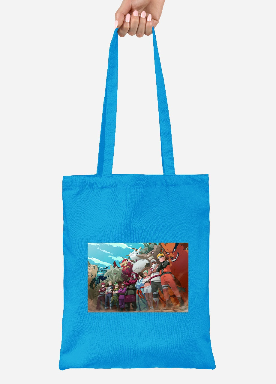 Еко-сумка шоппер Наруто (Naruto) (92102-3104-BL) синя MobiPrint Lite (256921045)